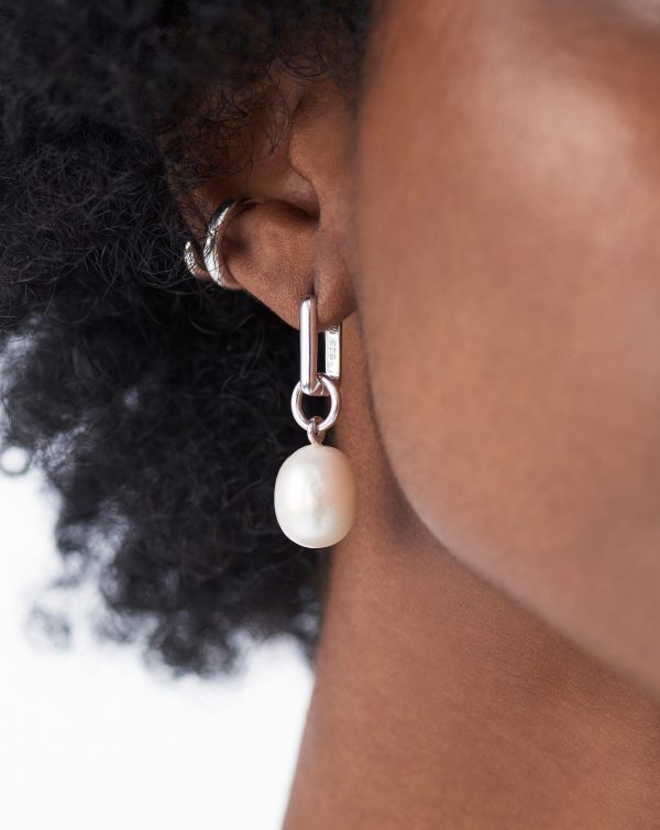 Baroque Pearl Single Ovate Earring | Sterling Silver/Pearl - 图片 2