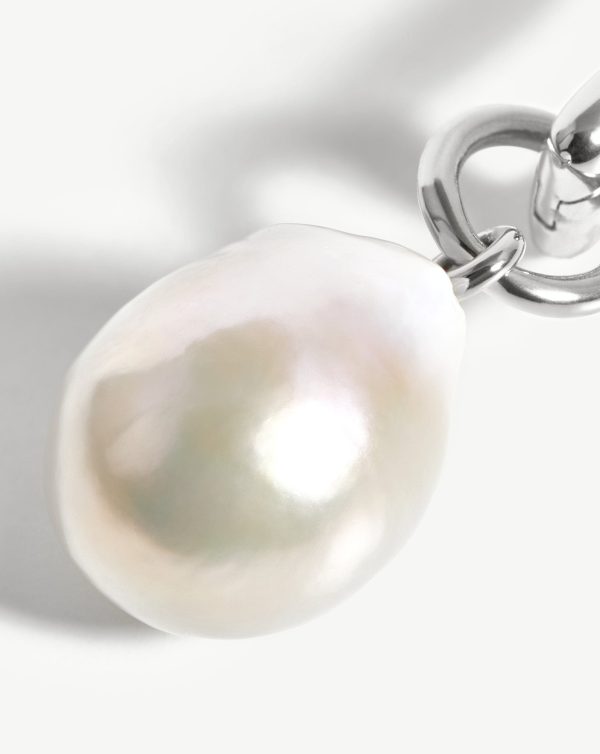 Baroque Pearl Single Ovate Earring | Sterling Silver/Pearl - 图片 4