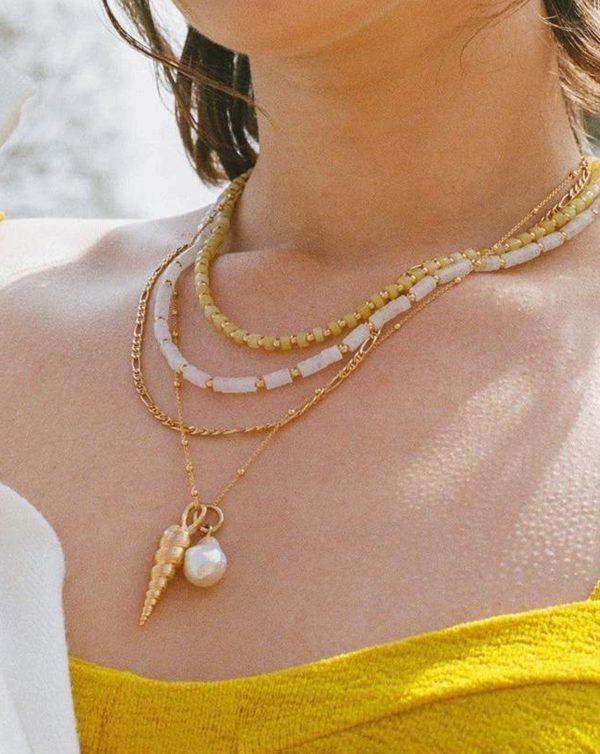 Baroque Pearl & Spiral Shell Pendant Necklace | 18ct Gold Plated/Pearl - 图片 2