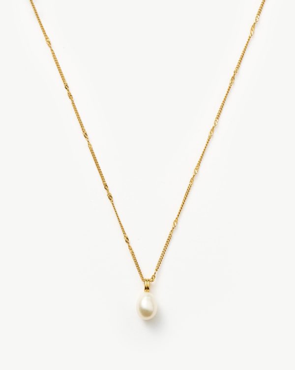 Baroque Pearl Twisted Chain Necklace | 18ct Gold Vermeil/Pearl