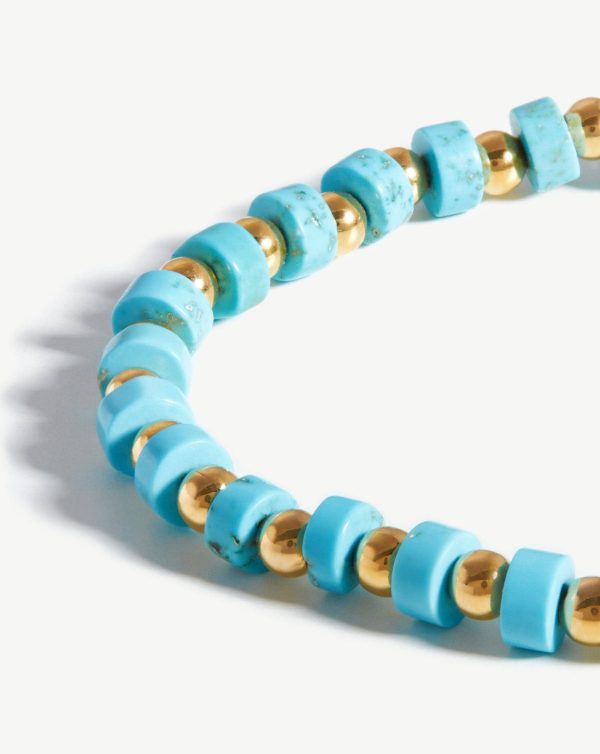 Beaded Bracelet | 18ct Gold Plated/Turquoise - 图片 4