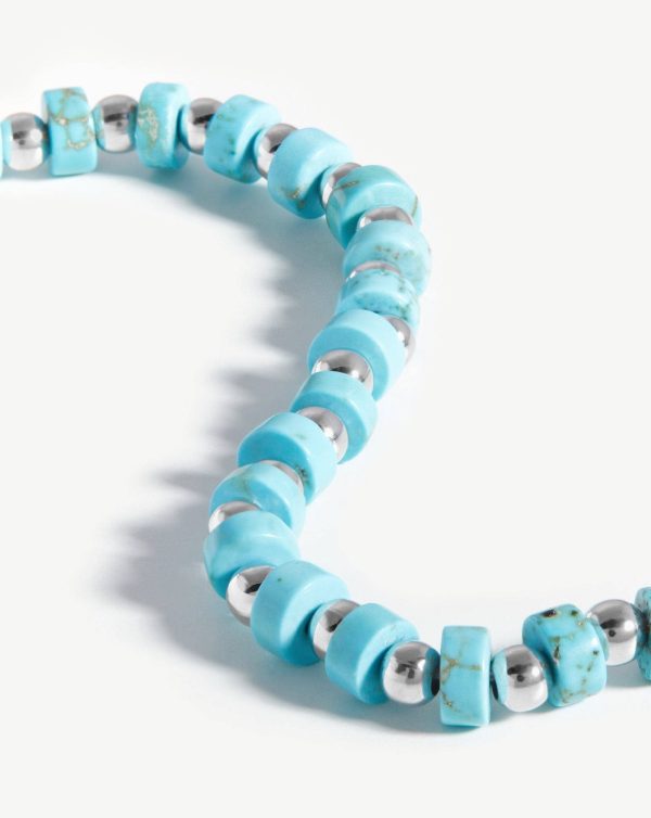 Beaded Bracelet | Silver Plated/Turquoise - 图片 3