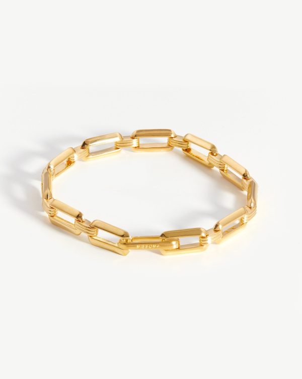 Bevelled Chain Bracelet | 18ct Gold Plated