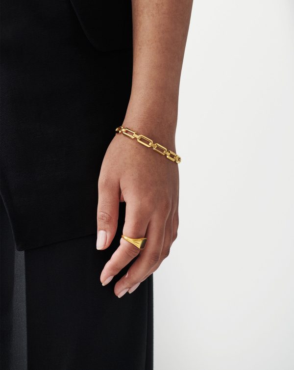 Bevelled Chain Bracelet | 18ct Gold Plated - 图片 3