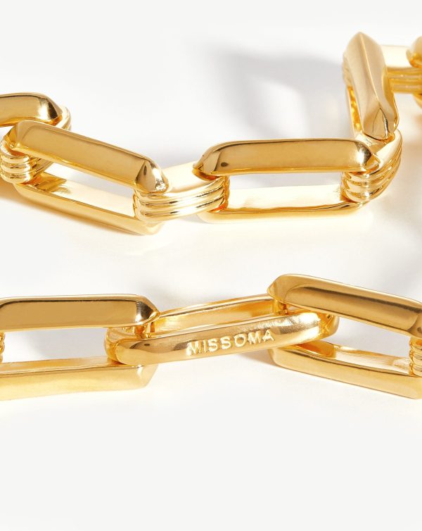 Bevelled Chain Bracelet | 18ct Gold Plated - 图片 4