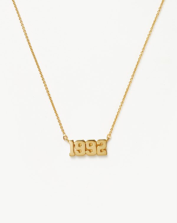 Birth Year Necklace  - Year 1992 | 18ct Gold Vermeil