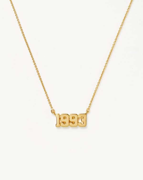 Birth Year Necklace  - Year 1993 | 18ct Gold Vermeil