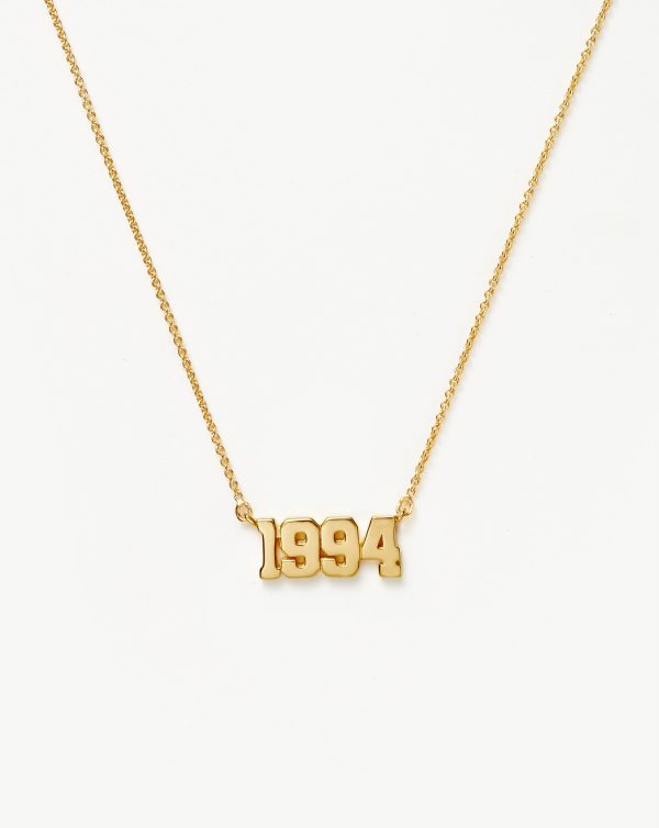 Birth Year Necklace  - Year 1994 | 18ct Gold Vermeil