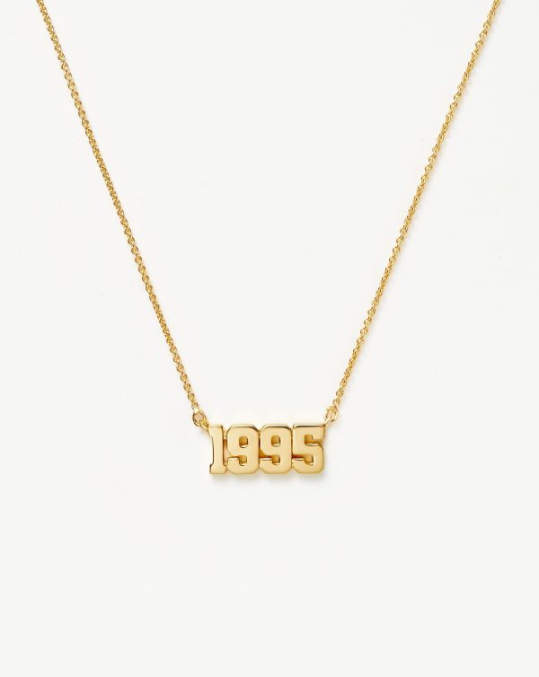 Birth Year Necklace  - Year 1995 | 18ct Gold Vermeil