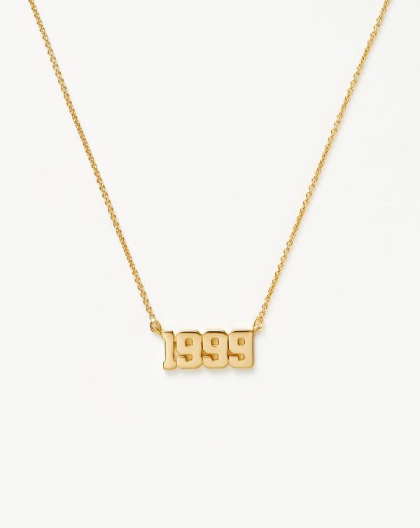 Birth Year Necklace  - Year 1999 | 18ct Gold Vermeil