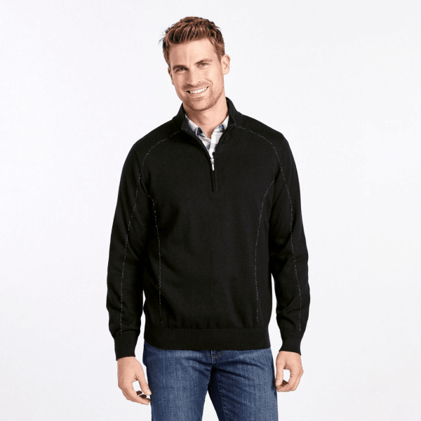 Men's 1/4 Zipper Exquisite Minor Fault Fleece Sweatshirt - 图片 4