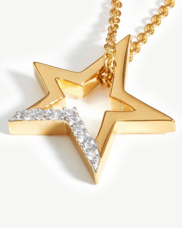 Celestial Star Pave Pendant Necklace | 18ct Gold Vermeil/Cubic Zirconia - 图片 4