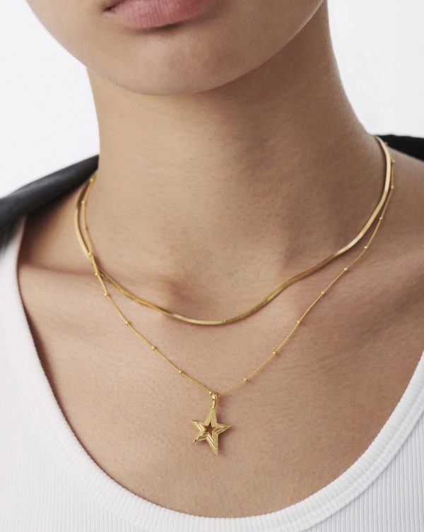 Celestial Star Ridge Pendant Necklace | 18ct Gold Vermeil - 图片 2