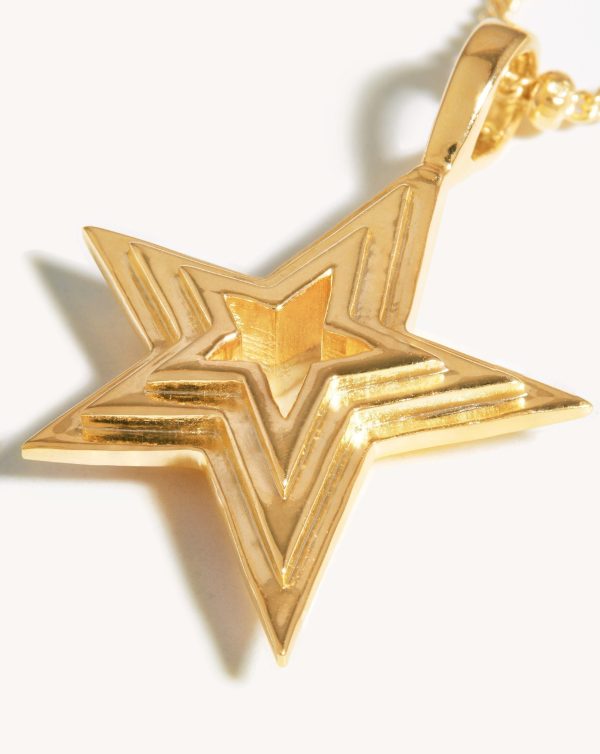 Celestial Star Ridge Pendant Necklace | 18ct Gold Vermeil - 图片 4