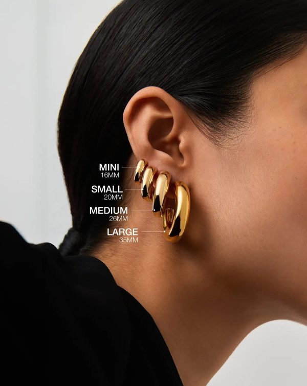 Chubby Large Hoop Earrings | 18ct Gold Plated - 图片 3