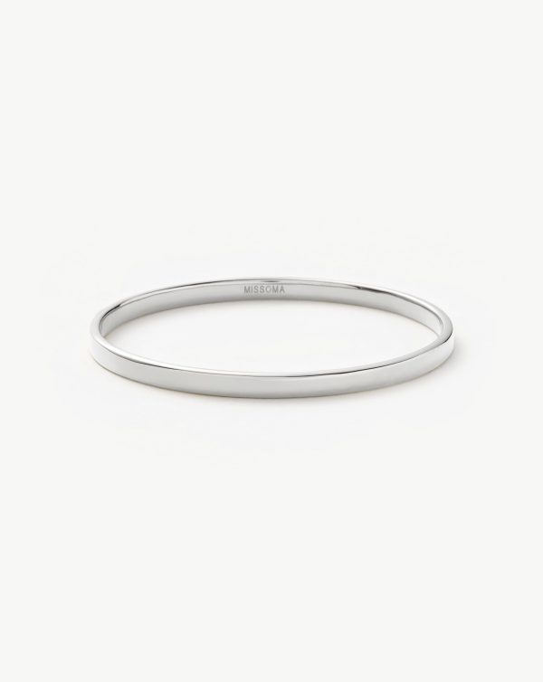 Classic Round Bangle | Silver Plated