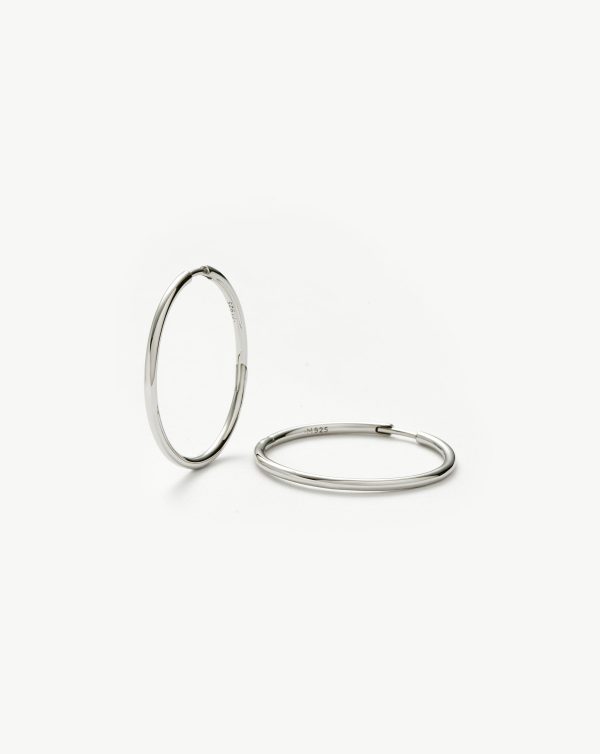 Classic Medium Hoop Earrings | Rhodium Plated on Recycled Sterling Silver