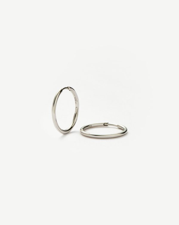 Classic Small Hoop Earrings  | Rhodium Plated on Recycled Sterling Silver