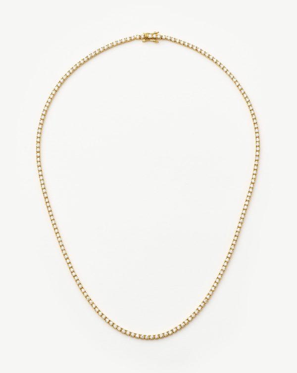 Classic Tennis Necklace | 18ct Gold Vermeil Cubic Zirconia