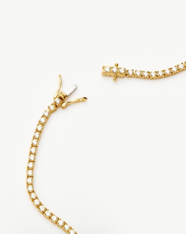 Classic Tennis Necklace | 18ct Gold Vermeil Cubic Zirconia - 图片 4