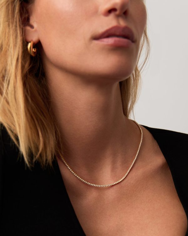 Classic Tennis Necklace | 18ct Gold Vermeil Cubic Zirconia - 图片 3