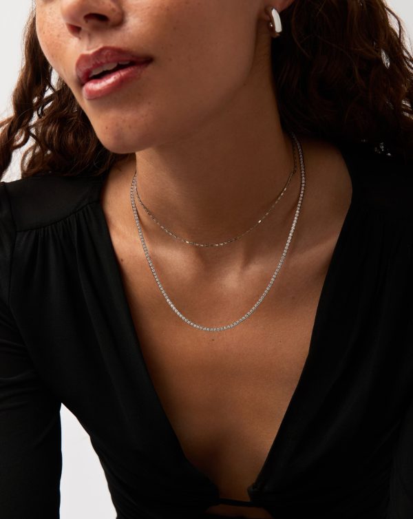 Classic Tennis Necklace | Sterling Silver Cubic Zirconia - 图片 2