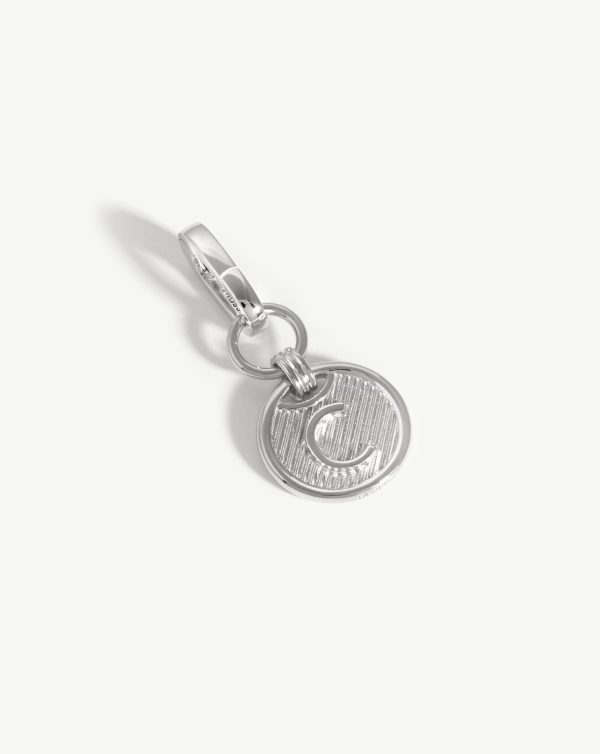 Clip-On Initial Pendant - Initial C | Silver Plated