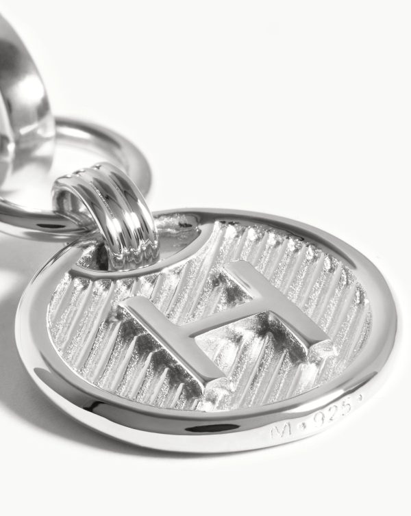 Clip-On Initial Pendant - Initial H | Silver Plated - 图片 2