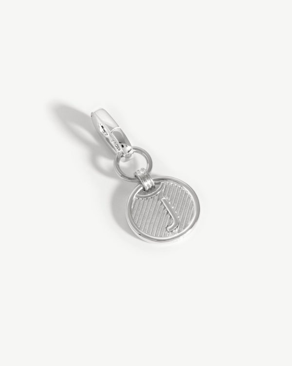 Clip-On Initial Pendant - Initial J | Silver Plated