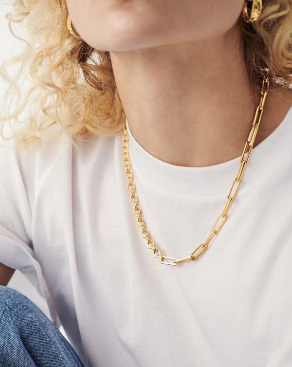 Deconstructed Axiom Chain Necklace | 18ct Gold Plated - 图片 2