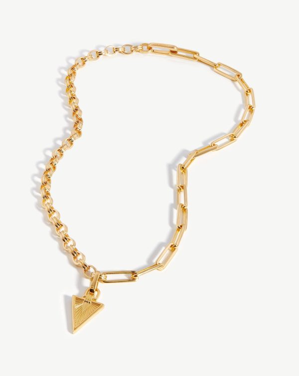 Deconstructed Axiom Ridge Triangle Chain Necklace | 18ct Gold Plated