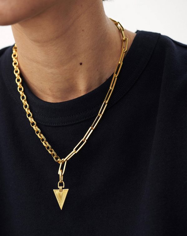 Deconstructed Axiom Ridge Triangle Chain Necklace | 18ct Gold Plated - 图片 2