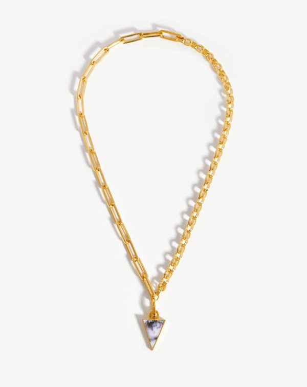 Deconstructed Axiom Triangle Chain Necklace | 18ct Gold Plated/Dendritic