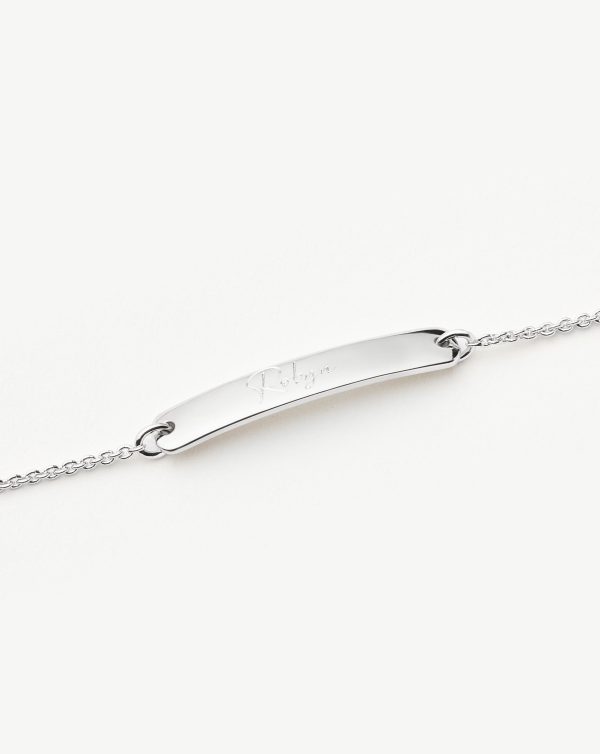 Engravable Bar Chain Bracelet | Silver Plated - 图片 4