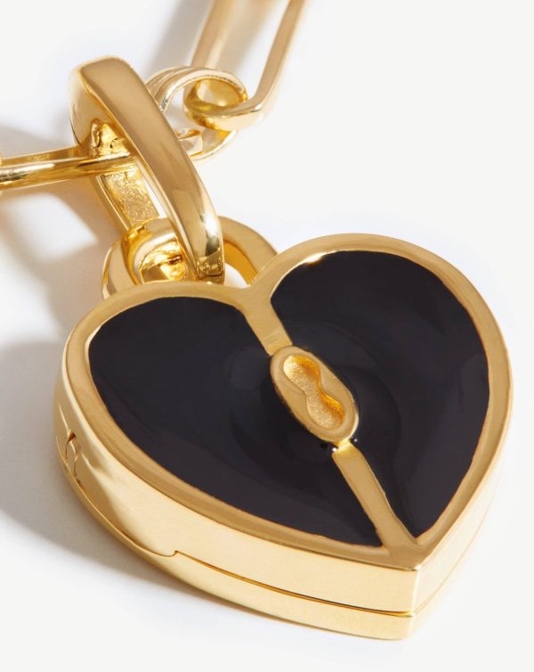 Engravable Heart Locket Aegis Chain Necklace | 18ct Gold Plated - 图片 5