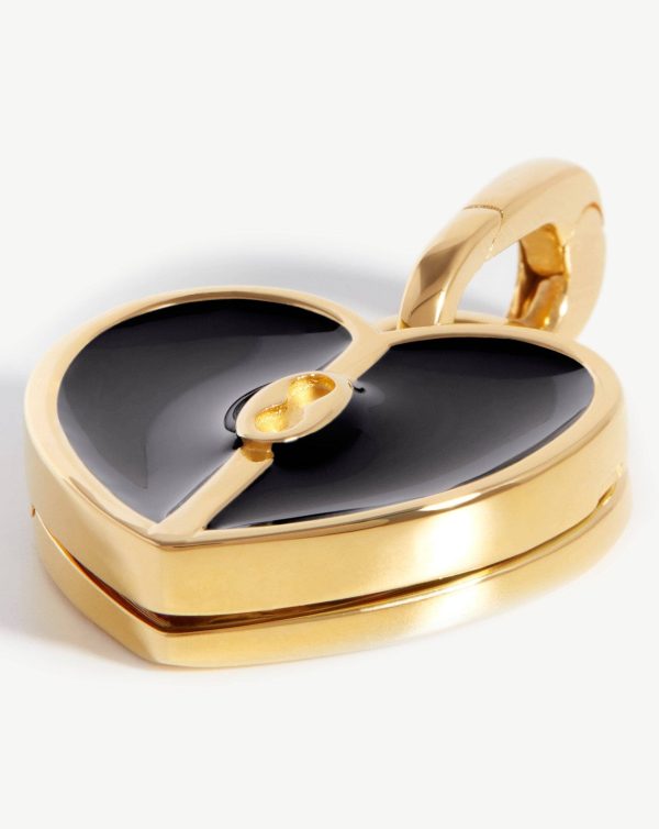 Engravable Heart Locket Clip-On Pendant | 18ct Gold Plated - 图片 4