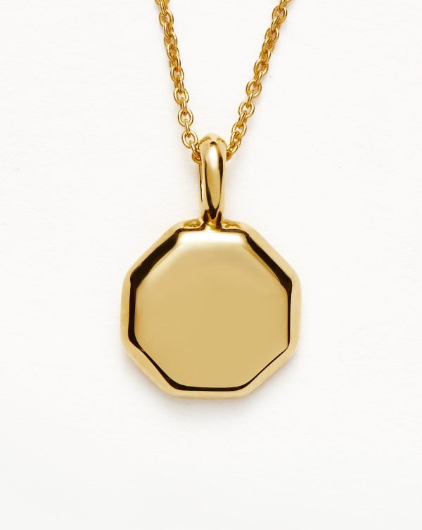 Engravable Short Mini Octagon Necklace | 18ct Gold Vermeil - 图片 7