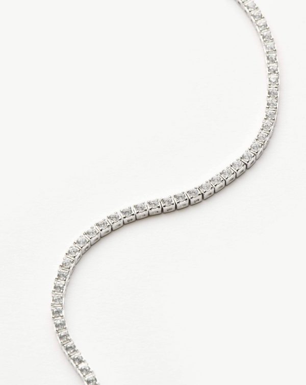 Fine Diamond Tennis Bracelet - Size L | 14ct Solid White Gold Lab Grown Diamonds - 图片 5