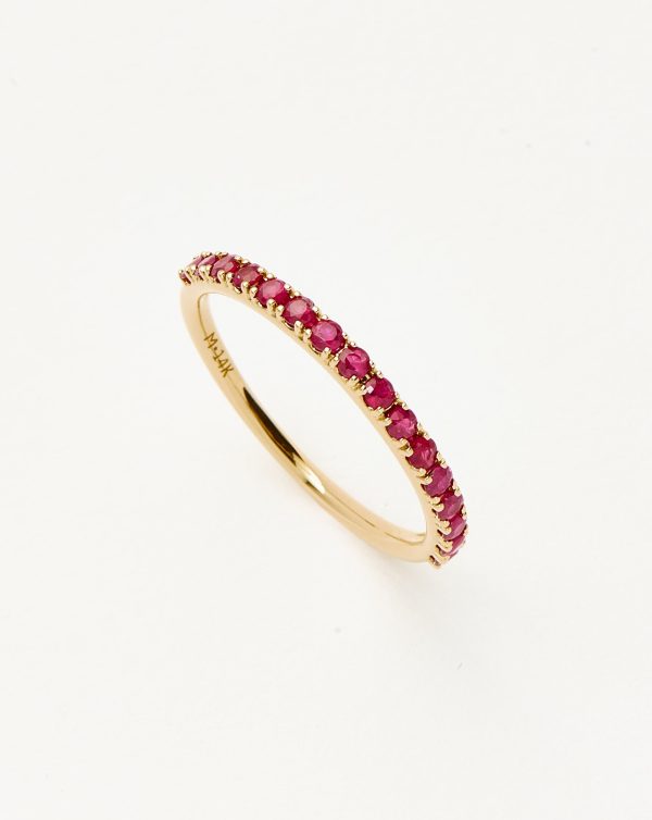 Fine Half Eternity Ruby Ring | 14ct Solid Gold/Ruby