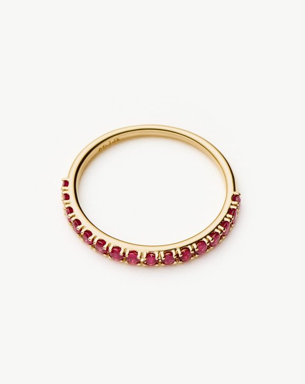 Fine Half Eternity Ruby Ring | 14ct Solid Gold/Ruby - 图片 5