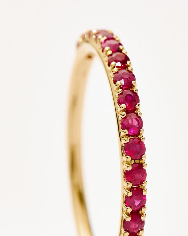 Fine Half Eternity Ruby Ring | 14ct Solid Gold/Ruby - 图片 4