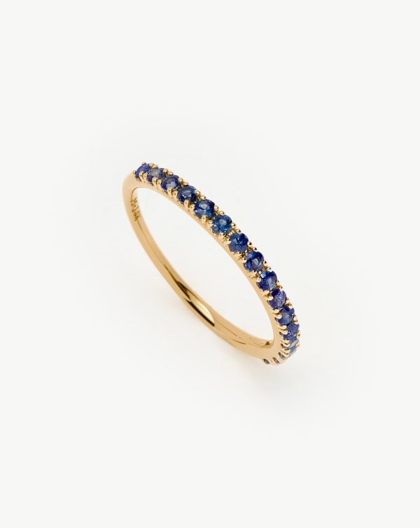 Fine Half Sapphire Eternity Ring | 14ct Solid Gold/Sapphire