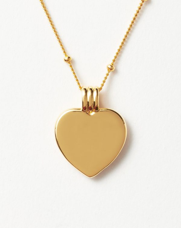 Good Vibes Enamel Heart Pendant Necklace | 18ct Gold Vermeil/Aqua - 图片 3