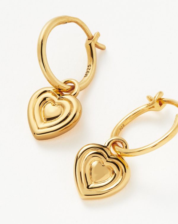 Good Vibes Heart Mini Charm Hoop Earrings - 图片 4