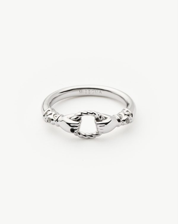 Harris Reed In Good Hands Stacking Ring | Sterling Silver/Cubic Zirconia & Black Onyx - 图片 5