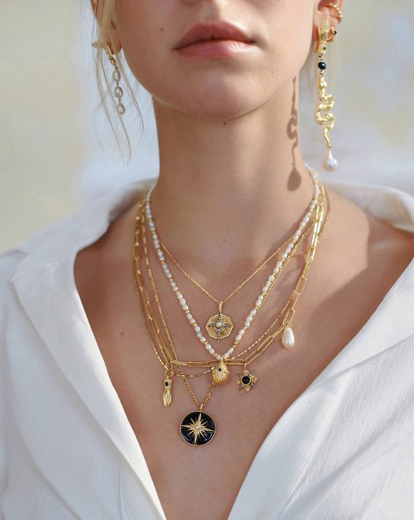 Harris Reed Symbols of Change Necklace | 18ct Gold Plated/Pearl & Labradorite - 图片 2