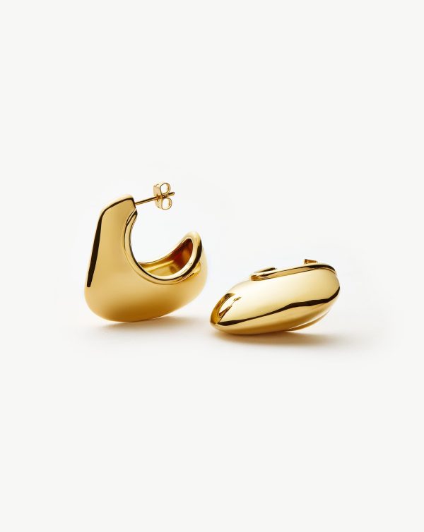 Hera Dome Large Hoop Earrings | 18ct Gold Plated