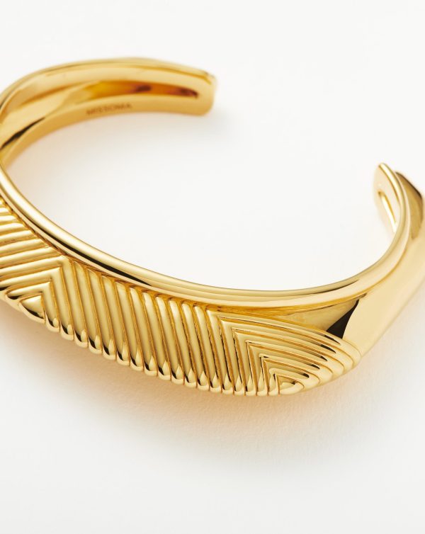 Hera Dome Ridge Statement Cuff Bracelet - 图片 4