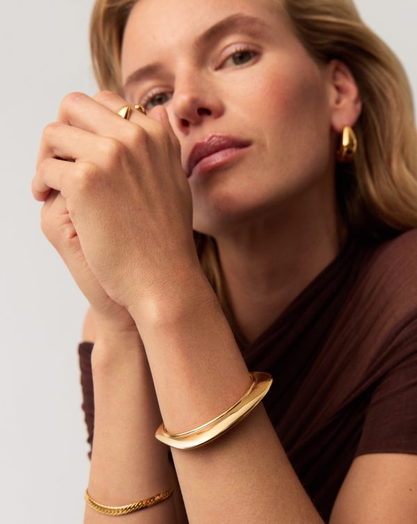 Hera Dome Statement Cuff Bracelet | 18ct Gold Plated - 图片 6