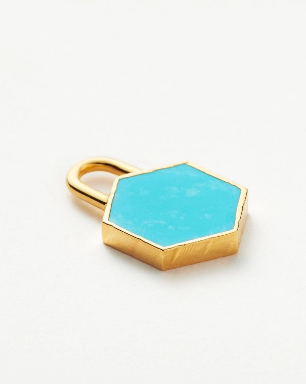 Hex Clip-on Pendant | 18ct Gold Vermeil/Turquoise - 图片 4